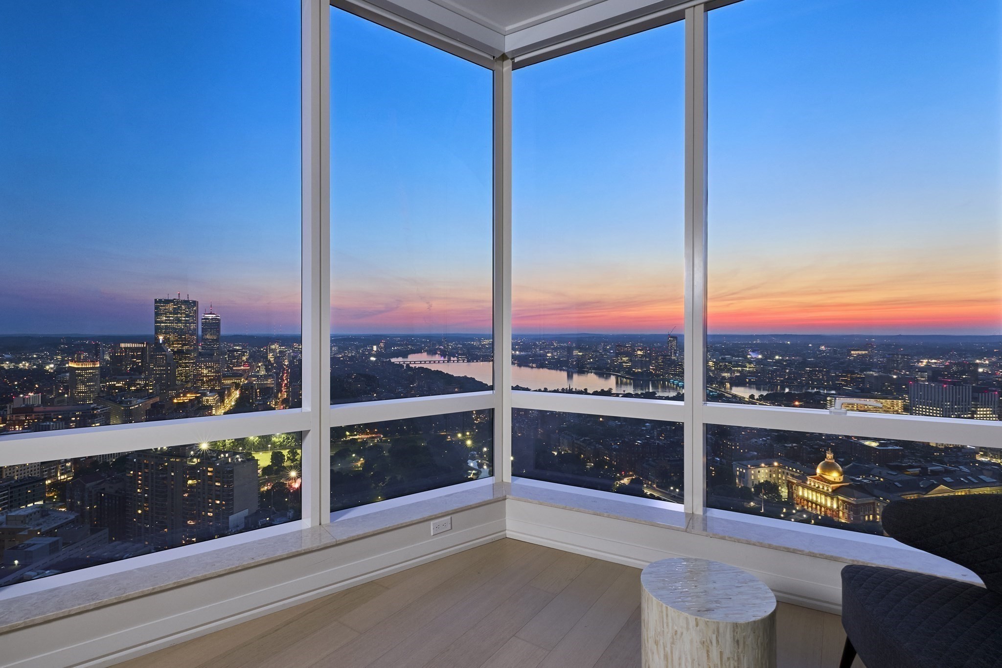 View through the windows of a featured 1 Franklin Street residence